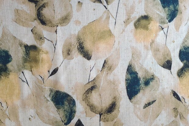 Viscose Linnen Leaves Yellow