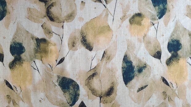 Viscose Linnen Leaves Yellow