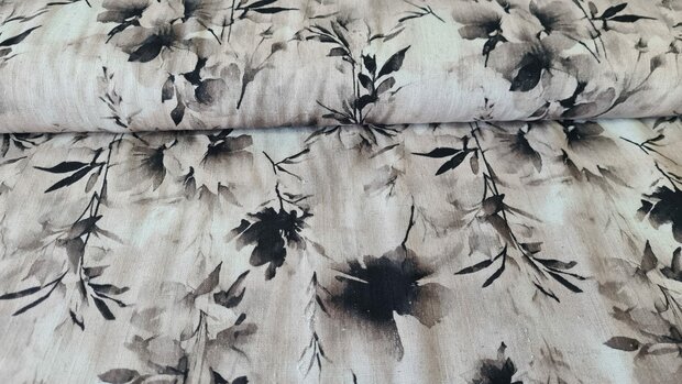 Viscose Linnen Twigs Black