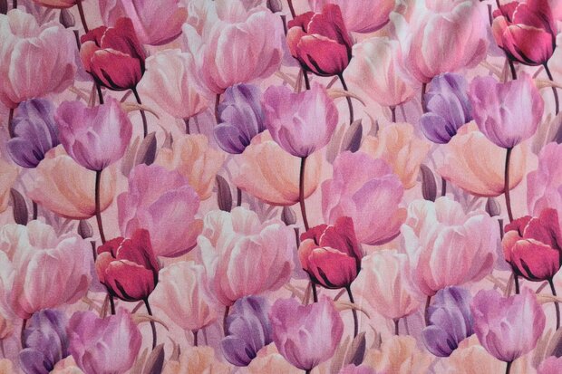 Bamboo Jersey Tulips Blush