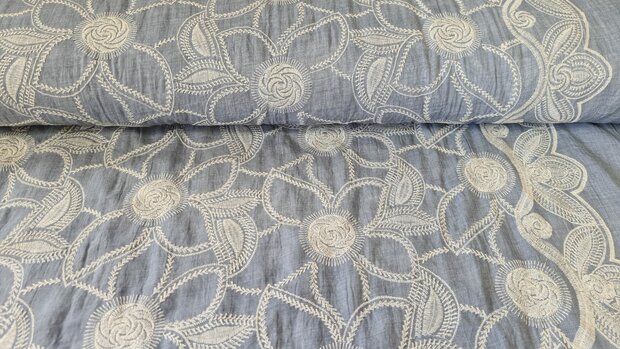 Cotton Embroidery de Luxe Blue
