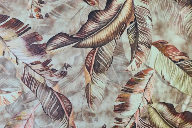 Viscose Twill Feathers Brown