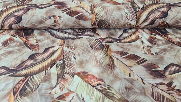 Viscose Twill Feathers Brown