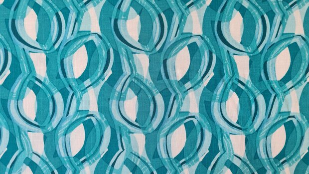 Viscose Stretch woven Abstract Petrol