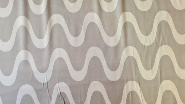 Viscose Stretch Satin Geometric Beige