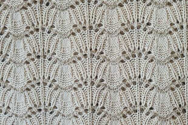 Heavy Lace Knit Lurex Beige