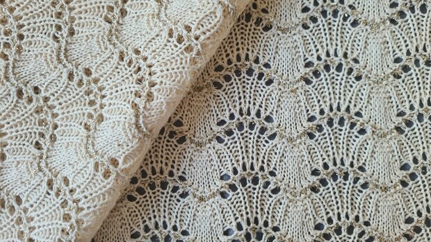 Heavy Lace Knit Lurex Beige