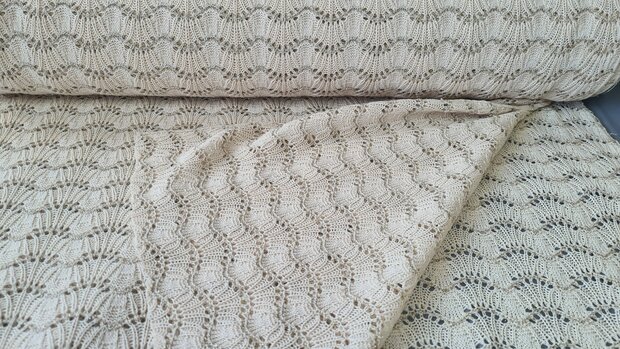 Heavy Lace Knit Lurex Beige
