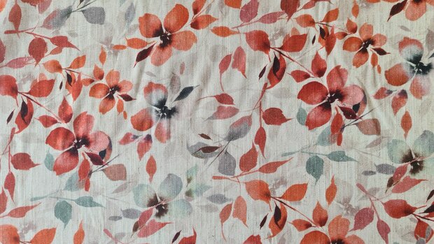 Viscose Linnen Flowers Pumpkin
