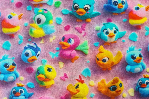 Cotton Jersey Ducks Magenta