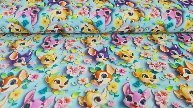 Cotton Jersey Lady Fox Turquoise