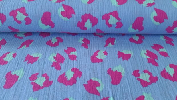 Mousseline Animal Spots Blue