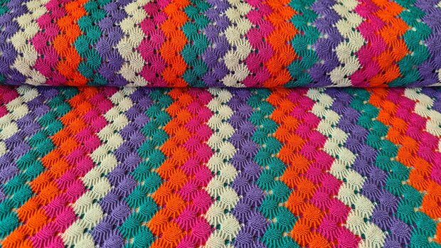 Knitted Zig Zag Lace Multi