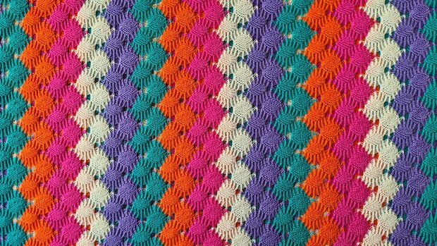 Knitted Zig Zag Lace Multi