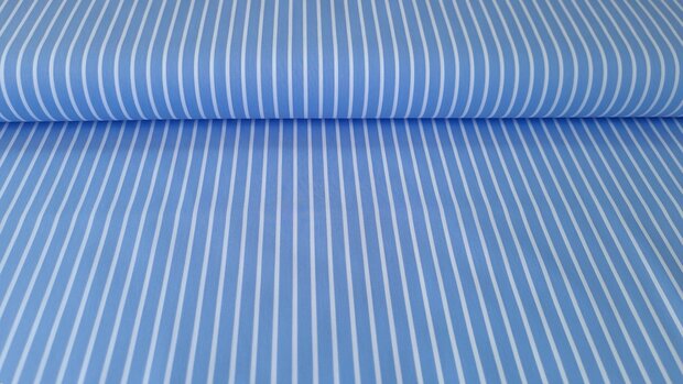 Cotton Stretch Stripes Blue