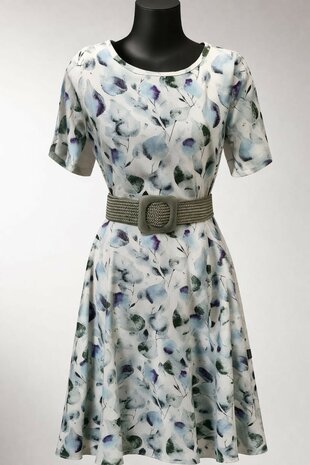Viscose Linnen Leaves Lilac
