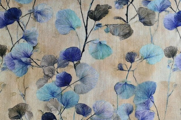 Viscose Linnen Ginko Blue