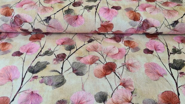 Viscose Linnen Ginko Ros&eacute;