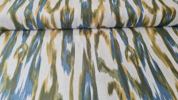 Viscose Crepe Abstract Multi Blue