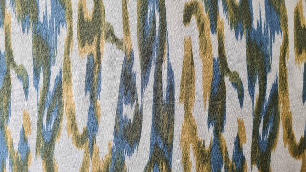 Viscose Crepe Abstract Multi Blue
