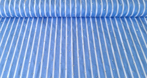 Cotton Mix Stripes & Dots Blue