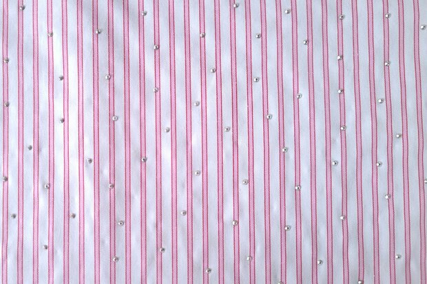 Cotton Mix Small Stripes & Dots White-Ros&eacute;