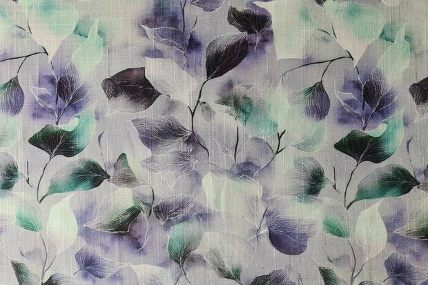 Viscose Linnen Leaves Lilac 2