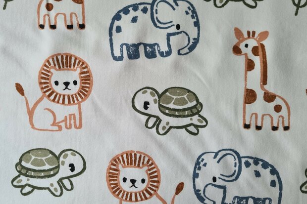 French Terry Baby Animals Off White