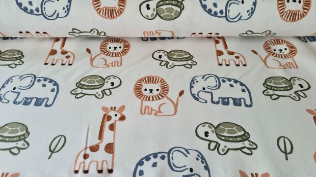 French Terry Baby Animals Off White