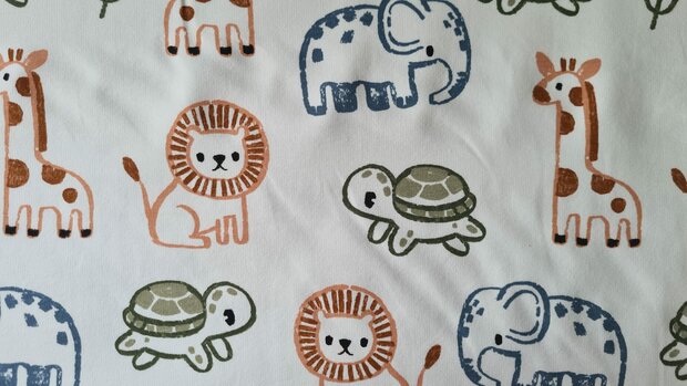 French Terry Baby Animals Off White