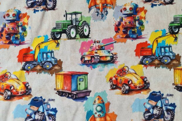 Cotton Jersey Machines Beige