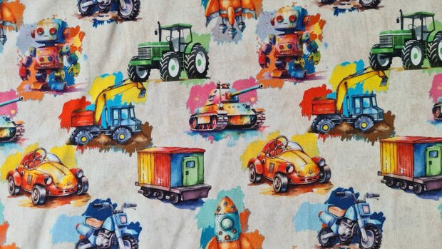 Cotton Jersey Machines Beige