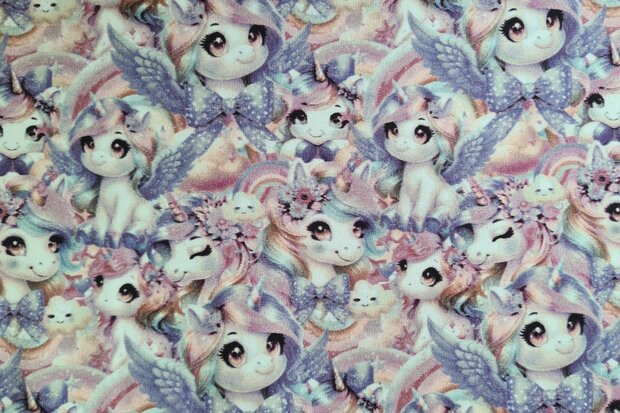 Cotton Jersey Unicorn Lilac
