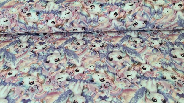 Cotton Jersey Unicorn Lilac