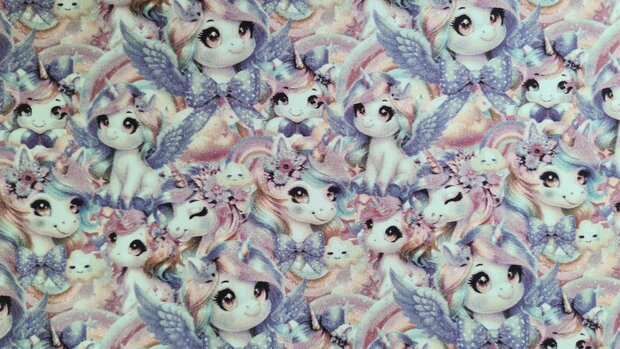 Cotton Jersey Unicorn Lilac