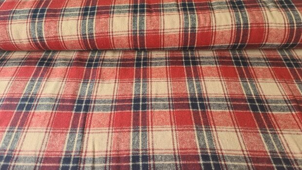 Cotton Flannel Check Red