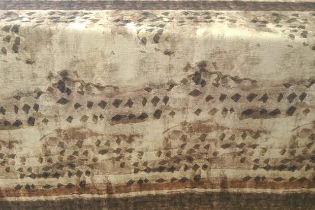 Viscose Crepe Abstract Brown/Camel