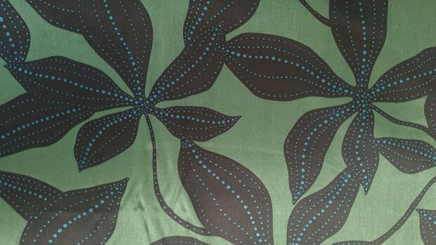 Viscose Satin Flower Green