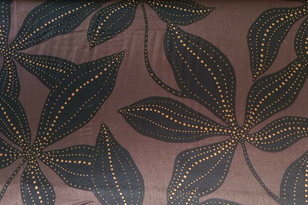 Viscose Satin Flower Brown