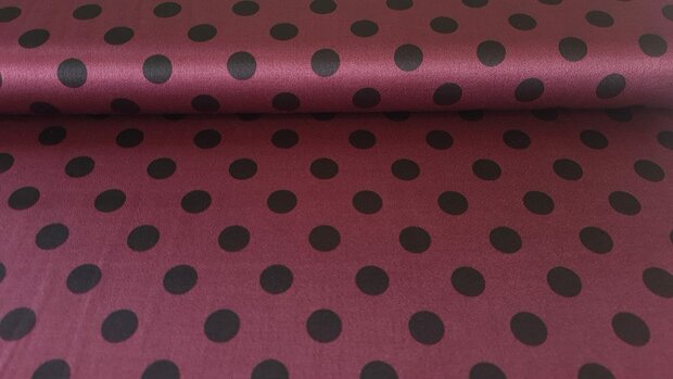 Viscose Satin Polka Dot Red
