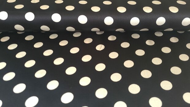 Viscose Satin Polka Dot Black