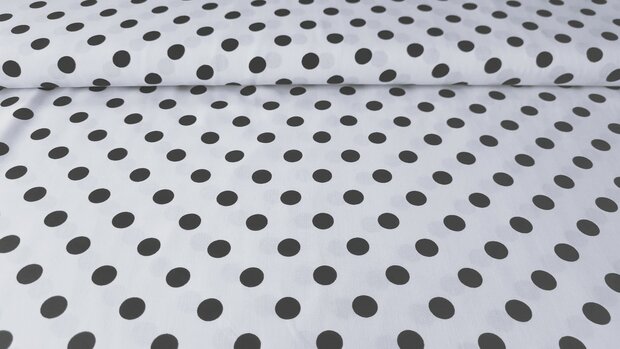 Viscose Small Polka Dots White