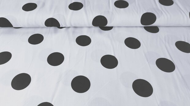 Viscose Polka Dots White