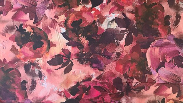 Cotton Satin Flowers Red