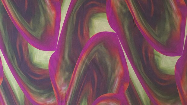 Viscose Twill Ecovero Waves Cyclam