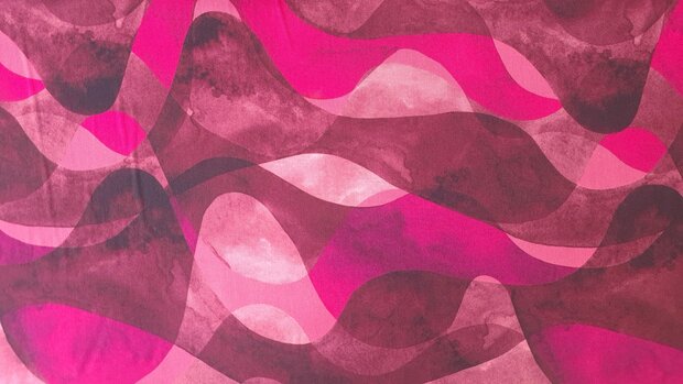 Viscose Twill Ecovero Waves Magenta