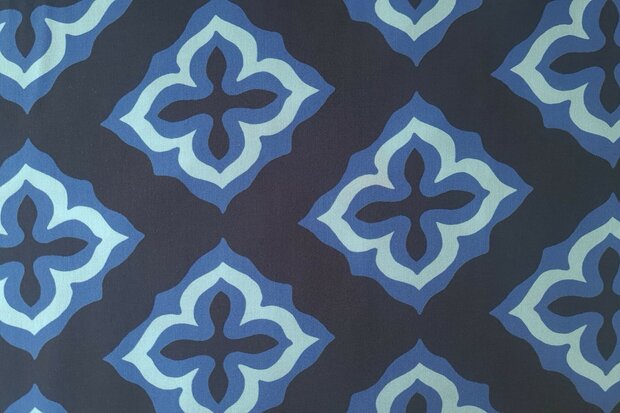 Viscose Abstract Flower Black