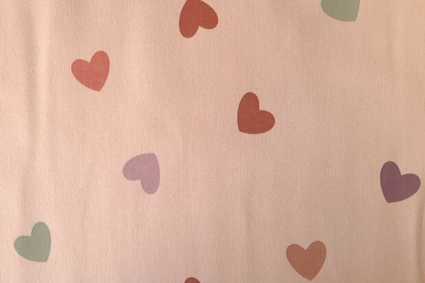 French Terry Hearts Light Ros&eacute;