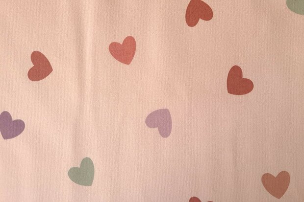 French Terry Hearts Light Ros&eacute;