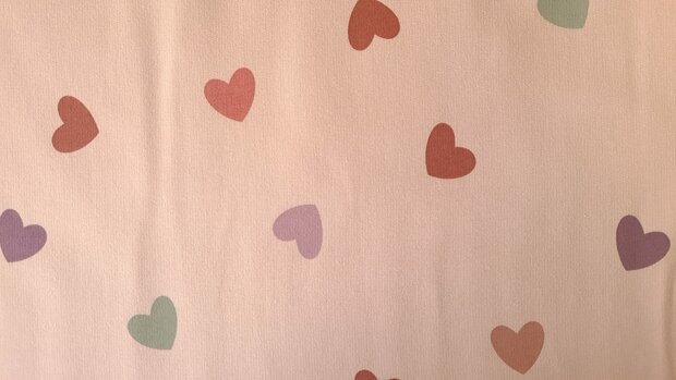 French Terry Hearts Light Ros&eacute;